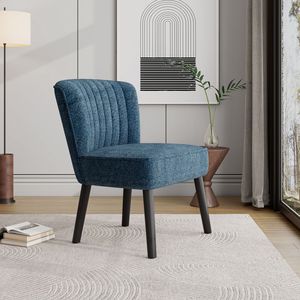 Sedia con Schienale a Conchiglia Blu Navy per Soggiorno - Product Image 1