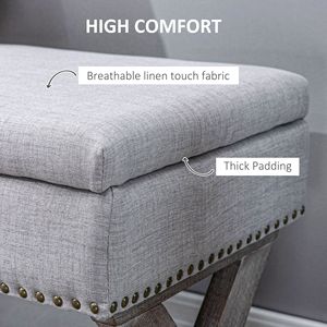 Panca contenitore rettangolare grigia imbottita per casa, ufficio, camera da letto o appartamento, ideale per ingresso o zona giorno - Product Image 5