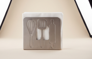 Porte-serviettes en métal à motif découpé, design texturé, pour cuisine et salle à manger, commande en gros - Product Image 1