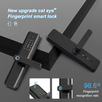 Cerradura Inteligente TTLock con Huella Dactilar, Contraseña, Tarjeta IC, Entrada sin Llave, para Puerta de Madera, Venta al por Mayor de Fábrica, Wi-Fi, para 4 Pilas AA