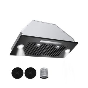 Cappa da cucina in acciaio da 30 pollici, 800 CFM, da incasso, con luci LED e controllo touch gestuale, spina USA, aspirazione. - Product Image 1