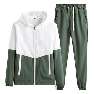 Ensemble de survêtement pour homme, veste zippée en polaire, tenue de course à pied, deux pièces, logo personnalisé, vêtements de sport, survêtement en gros - Product Image 2