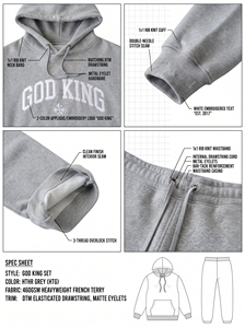 Conjunto Deportivo Personalizado para Hombre con Sudadera con Capucha y Pantalones Jogger, 100% Algodón, Ropa Deportiva Urbana de Dos Piezas - Product Image 5