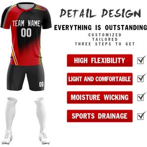 Customizable Soccer Jersey Set Men's Short Sleeve 100% Polyester Sublimated Print Moisture Wicking <b>Athletic</b> Fit All Seasons - Product Image 3