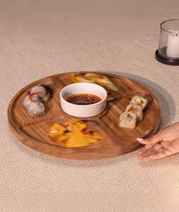 Assiette rectangulaire classique en bois écologique poli, motif personnalisé, usage commercial/fêtes, F S International - Product Image 6