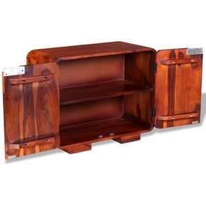 Buffet en bois d'acacia massif marron, design moderne du milieu du siècle, meubles de salle à manger - Product Image 6