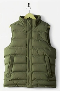 เสื้อกั๊กผู้หญิงสีเขียวมะกอกแบบมีซิป น้ำหนักเบา ผ้าทอสีพื้น - Product Image 4