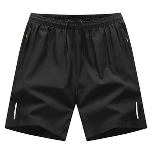 Men's <b>Black</b> Quick Dry Polyester Sport Gym Shorts with Elastic Waist and Side Pockets <b>Black</b> breathable quick dry Gym shorts Men - Product Image 2