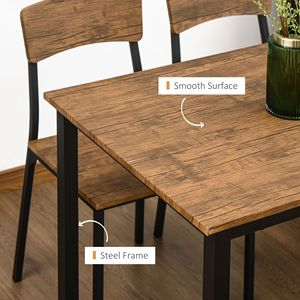 Ensemble de salle à manger 5 pièces de style industriel moderne, table extensible en noyer foncé et 3 chaises pour cuisine ou petite salle à manger - Product Image 6