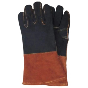 Gants de soudeur en cuir de vachette pleine fleur renforcés et robustes pour la construction, le soudage et la protection des paumes (équipement de sécurité pour soudeurs) - Product Image 1