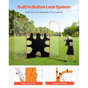 Rete da Lacrosse 3-IN-1 12x9 piedi, Montaggio Rapido e Semplice, Rete di Protezione per Giardino, Bersaglio in Acciaio, Attrezzatura per Rimbalzo - Product Image 3