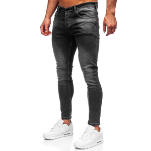 Pantalon cargo en jean pour homme avec poches utilitaires et coupe décontractée, idéal pour les tenues décontractées, le travail en extérieur ou le style streetwear avant-gardiste. - Product Image 2