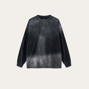 Sudadera Extra Grande para Hombre, Cuello Redondo, Forro Polar, 100% Algodón Ecológico, Manga Larga, Color Degradado, Otoño - Product Image 1