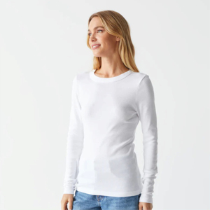 Camiseta Moderna Casual de Manga Larga para Mujer, Mezcla de Algodón Premium, Cuello Redondo Cómodo, Top de Moda para Uso Diario - Product Image 6