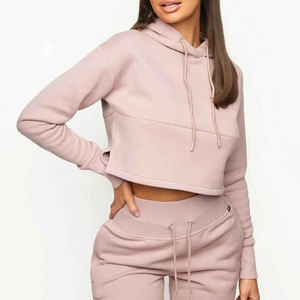 Conjunto Deportivo de Felpa con Capucha para Mujer, Color Rosa, Manga Larga, Color Sólido, Casual, Transpirable, Pantalones de Algodón, Bolsillos Laterales, Cierre de Cremallera - Product Image 3