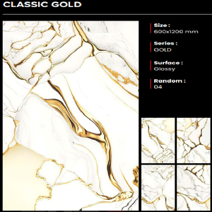 Azulejos de Porcelana Dorados de Lujo CLAYTON CERAMIC, 600x1200mm, Antideslizantes, Resistentes a los Ácidos, Hechos en Gujarat, India, para Hoteles - Product Image 1