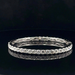 Bracelet de luxe en or blanc 18 carats avec diamants ronds de laboratoire de 10,00 CTW, bijou de mariage, cadeau d'anniversaire - Product Image 1