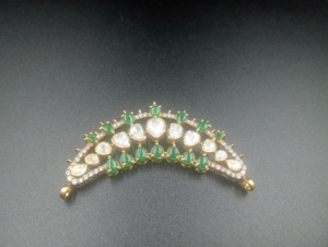 Ensemble de collier en argent plaqué or Amaira Jewels avec pierres en zircon vert et blanc taille poire, bijoux de mariage classiques pour femmes - Product Image 4