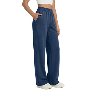 Vêtements de sport actifs pour femmes, pantalon droit en polaire respirant, taille haute, fermeture à cordon, longueur cheville, streetwear décontracté - Product Image 4