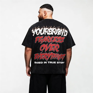 Camiseta Personalizada de Alta Calidad, Estampado Digital Gráfico Extra Grande, Hombros Caídos, Algodón, Ropa Urbana para Hombre, Impresión en Pantalla DTG - Product Image 2