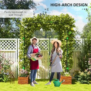 Arco da Giardino in Metallo Alto 2,4 m, Traliccio per Cetrioli e Piante Rampicanti, Rete di Supporto per Piante, Recinzioni e Cancelli - Product Image 3