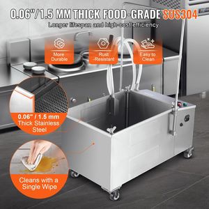 Unidad Portátil de Filtrado de Aceite con Capacidad de 38L y Velocidad de 10 L/min, Equipada con Ruedas Giratorias y Manguera de Aceite para Uso en Restaurantes - Product Image 5