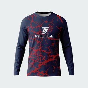 Camiseta de Hombre de Manga Larga, Tejida, Estampada, Formal, de Gran Tamaño, de Alta Calidad, 100% Algodón, con Estampado Digital en la Parte Delantera - Product Image 1