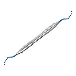 Curette dentaire manuelle Gracey Mini en acier inoxydable, instrument parodontal double extrémité de qualité supérieure avec revêtement en titane bleu – Fabricant - Product Image 1
