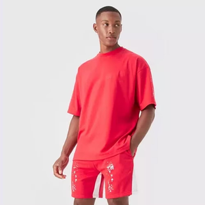 Ensemble short et sweat à capuche 2026 en coton 100 %, coupe ample à épaules tombantes, personnalisable avec logo, pour homme - Product Image 1