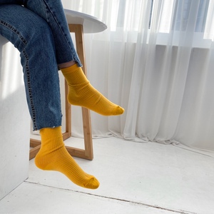 Chaussettes côtelées pour femmes, mode coréenne, fabriquées en coton peigné de qualité supérieure - Product Image 6