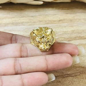 Modern Style Tiger <b>Rings</b> Gothic Brass Jewelry Men 18k Gold Plated <b>Chunky</b> Animal Band Punk Biker Statement <b>Ring</b> Wholesale/OEM/ODM - Product Image 2