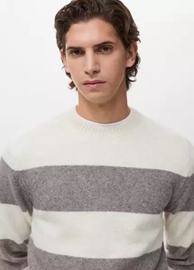<b>Men's</b> Breathable Knitted Pullover <b>Sweater</b> Sleeveless Autumn Style Regular Fit Gray White Front Logo - Product Image 2