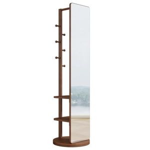 Large Full-Length Mirror 65.7*17.7in Solid Wood + Rubber Wood + Glass for Whole Body Viewing-Coat Racks - Product Image 1
