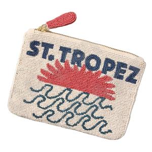 Pochette à monnaie ST Tropez Portefeuille personnalisé en perles de rocaille Beau cadeau de maman-Design de coeurs pour filles - Product Image 1