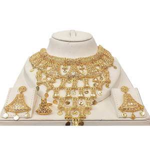 Venta caliente Femmes Dubai 24KT chapado en oro 5GRM conjunto de joyería de mujer placa anillo relleno de oro pendiente venta directa de fábrica Vente nuevo - Product Image 1