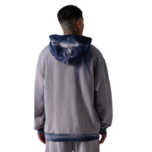 Chándal de hombre con capucha, cortavientos, efecto desgastado, de algodón 100% de alto gramaje, diseño de chándal, cintura elástica, bolsillos laterales, corte regular - Product Image 4