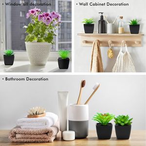 Set di 6 Piccole Piante Succulente Artificiali Realistiche in Vasi Neri per Decorazione Ufficio, Scrivania, Camera da Letto, Piante Finte per Decorazioni Casa - Product Image 6