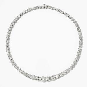 Elegante Collar de Diamantes de Oro Blanco de 14K, 60.21ct, Diamantes Cultivados en Laboratorio, Corte D-G/VS, Engaste de Garras, Certificado IGI, Collar de Tenis para Bodas y Fiestas, Venta al por Mayor - Product Image 1