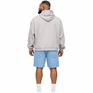 Sweat-shirt à capuche en polaire, couleur unie, coupe ample, avec poches, style décontracté, style automne, tissu tricoté 100% coton - Product Image 2