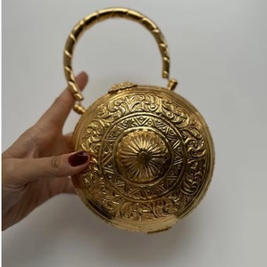 Premium God Grace Craft <b>Gold</b> Embossed Metal Evening Bag Vintage Bridal <b>Clutch</b> Handcrafted <b>Purse</b> Custom Logo for Wedding Party - Product Image 6