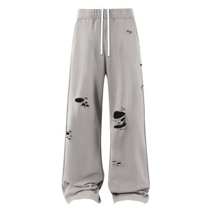 Pantalones Deportivos con Logo Personalizado, Estilo Vintage, Desgastados por el Sol, de Algodón y Felpa, para Hombre - Product Image 1