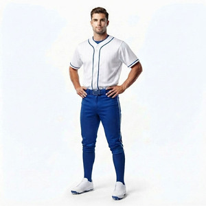 Tenue de baseball élégante pour homme, personnalisable avec impression sur mesure, 100 % coton, vêtements de performance anti-humidité pour tournoi - Product Image 1