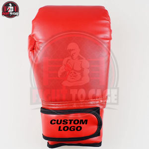 Gants de boxe pour enfants en cuir PU souple et léger, couleur contrastée noir et rouge, impression de logo personnalisée, 16 oz - Product Image 4