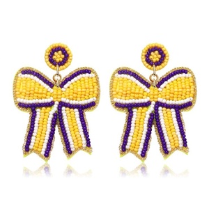 Boucles d'oreilles pendantes jaunes pour le jour du match, légères et confortables pour une utilisation prolongée, pour femmes et filles 2026 - Product Image 1