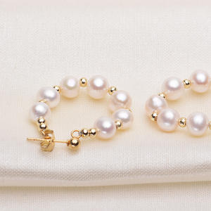 Pendientes de Perlas de Agua Dulce Redondas de 6-7 mm con Diseño Original de Tilian Pearl, con Microdefectos, Naturales y con Estilo Ins - Product Image 4