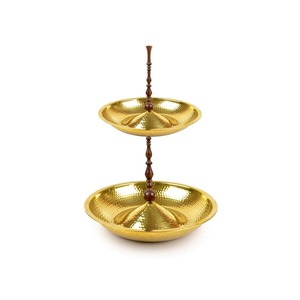 Supports à gâteaux vintage en laiton, outils de décoration de desserts de haute qualité, motif floral, taille personnalisable, à trois niveaux - Product Image 4