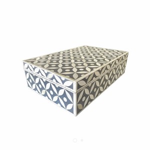 Ensemble de boîtes rectangulaires classiques faites à la main en os indien et MDF incrusté pour le rangement de bijoux, articles ménagers, vente en gros au Golfe - Product Image 3