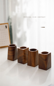 Porte-stylos en bois de noyer, 5 styles d'organisateurs de bureau pour le bureau et la maison, logo personnalisable - Product Image 6