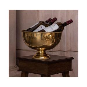 Cubo de hielo de aluminio con borde ondulado de diseño elegante para vino, champán, cerveza y bebidas, enfriador decorativo grande para mesa. - Product Image 5