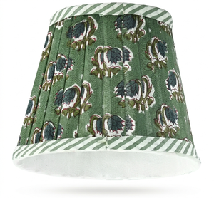 Abat-jour en coton fait main de luxe, écologique, imprimé à la main avec un motif floral, anti-poussière, lavable pour l'intérieur - Product Image 1